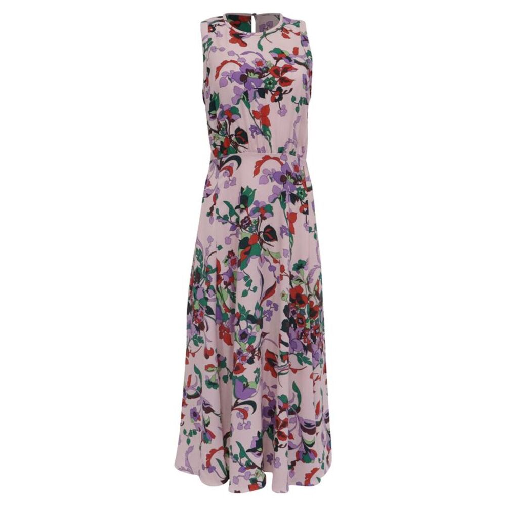 Kate Spade Floral Print Maxi Dress in Pink Polyester
